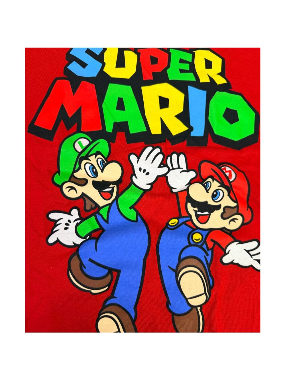 Super Mario Luigi Nintendo Graphic Tee Red Mens Medium Licensed Shirt